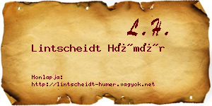 Lintscheidt Hümér névjegykártya